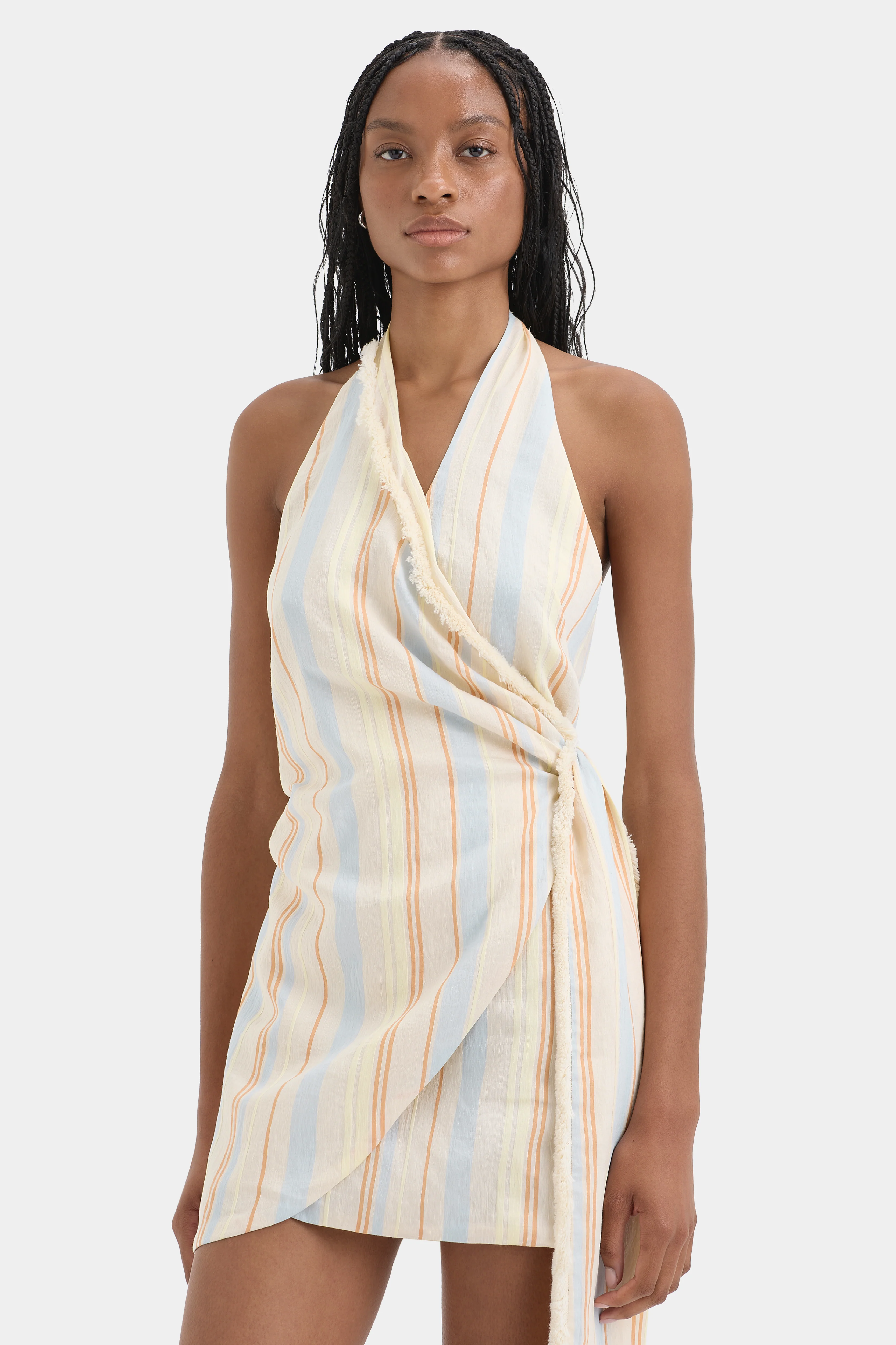 Pernille Wrap Halter Mini Dress - Image 5