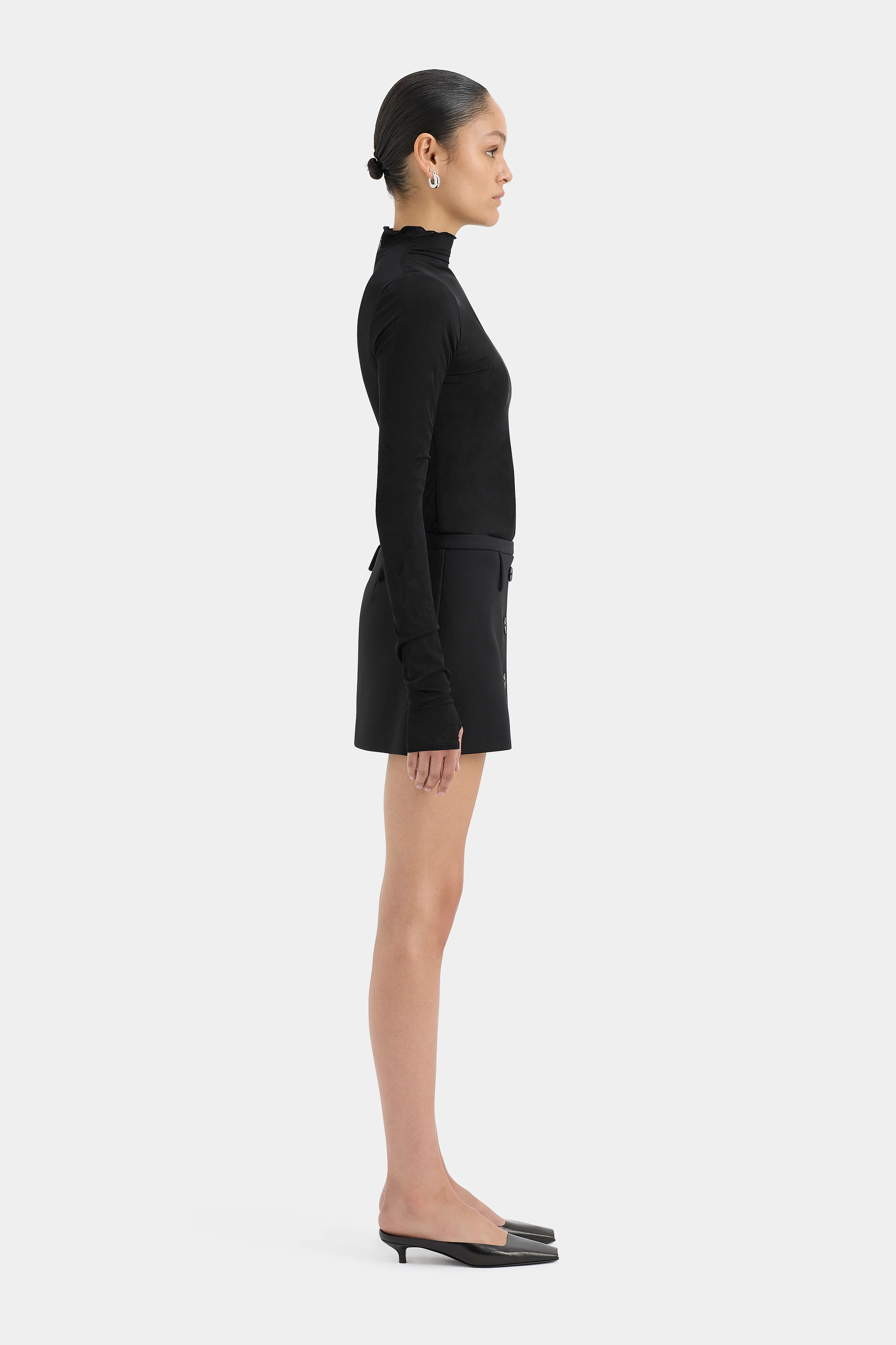 Sandrine Button Mini Skirt - Image 3