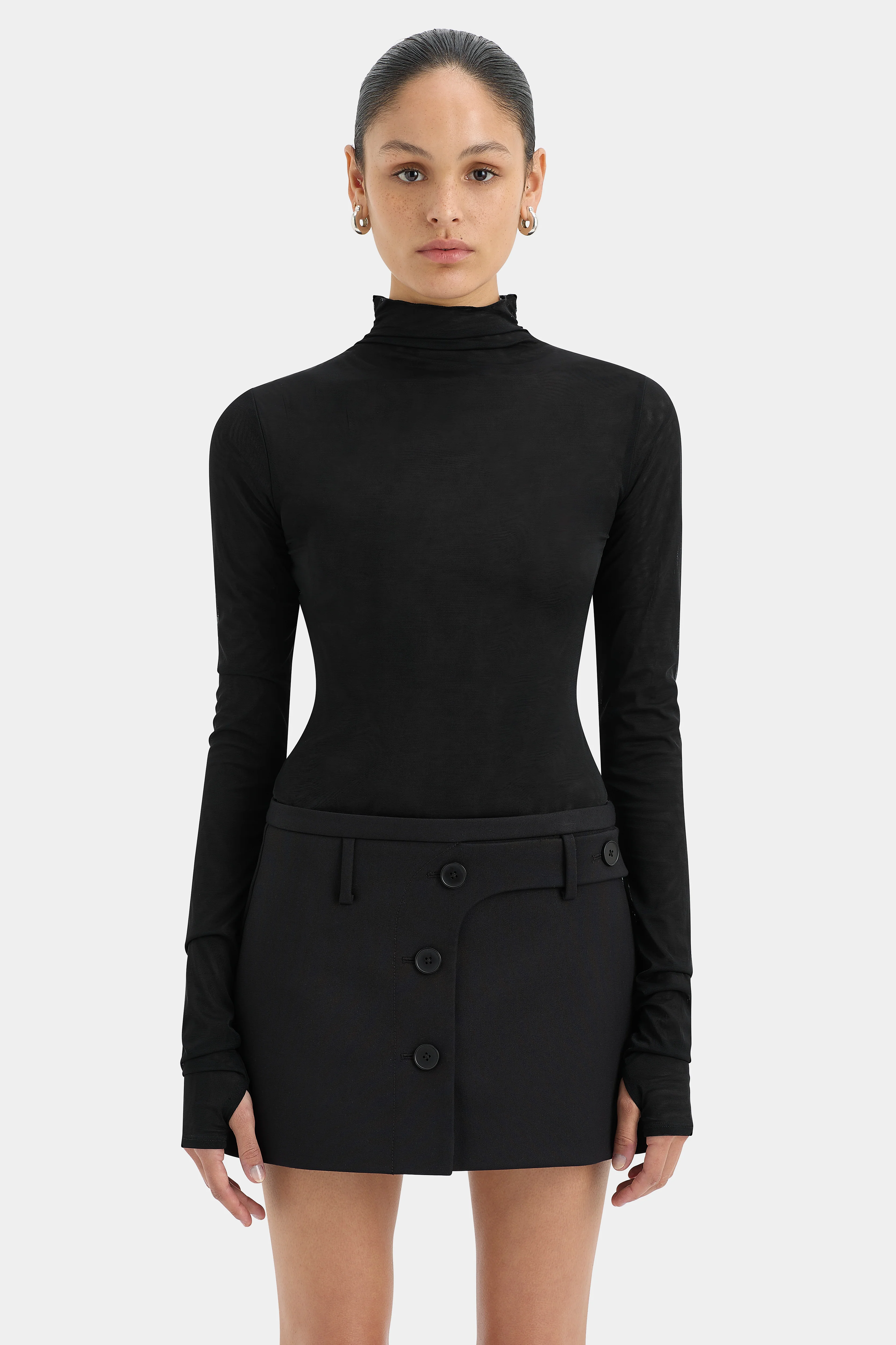Sandrine Button Mini Skirt - Image 4