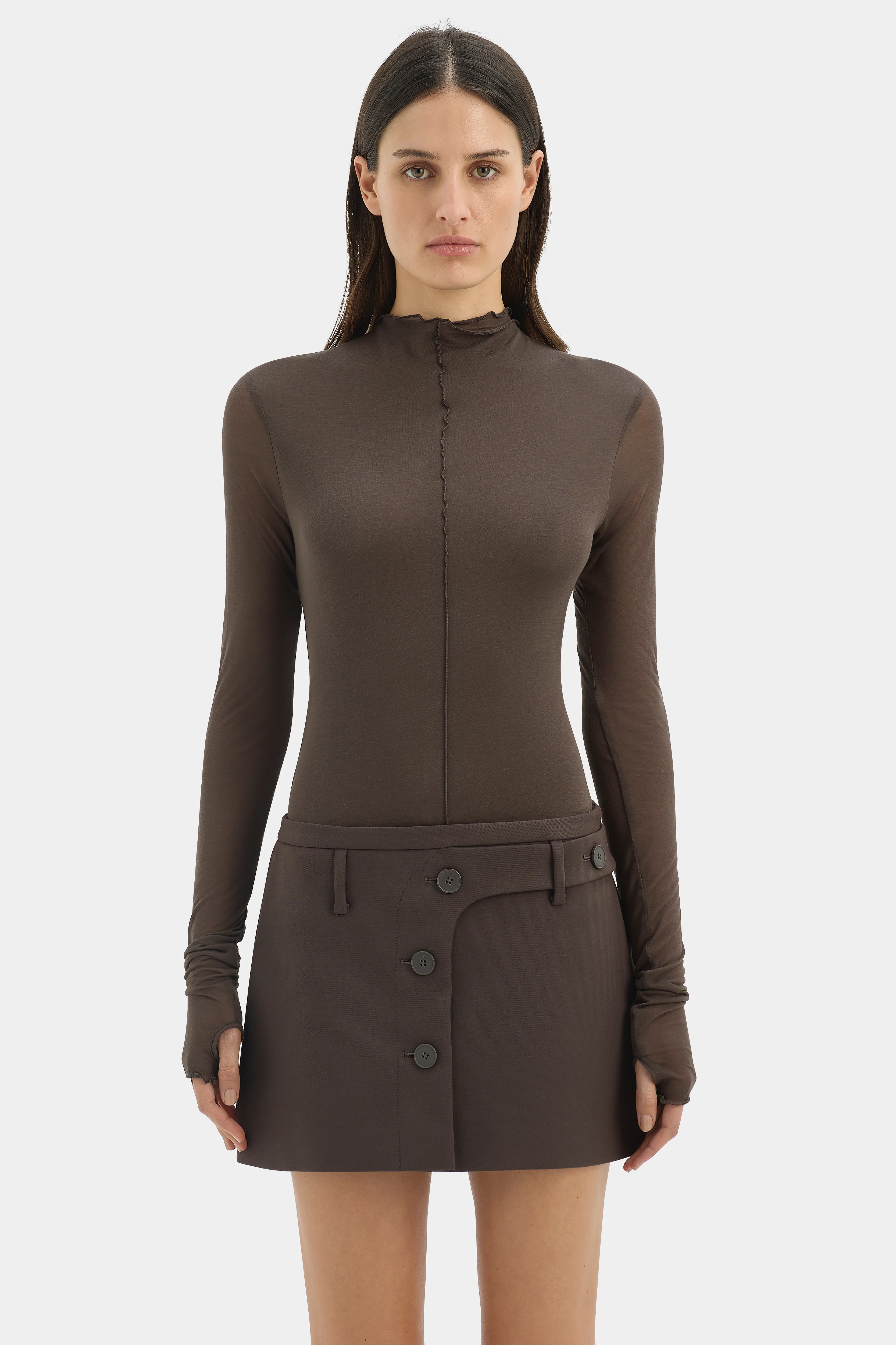 Sandrine Button Mini Skirt - Image 4